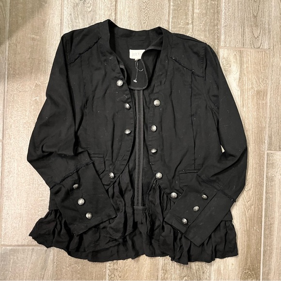 JOLT, WOMEN'S BLACK MILITARY STYLE STEAMPUNK JACKET, SIZE L - Picture 2 of 8